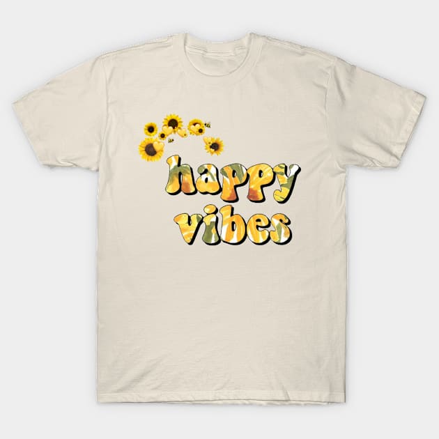 Happy Vibes Sunflower T-Shirt by Wandering Barefoot